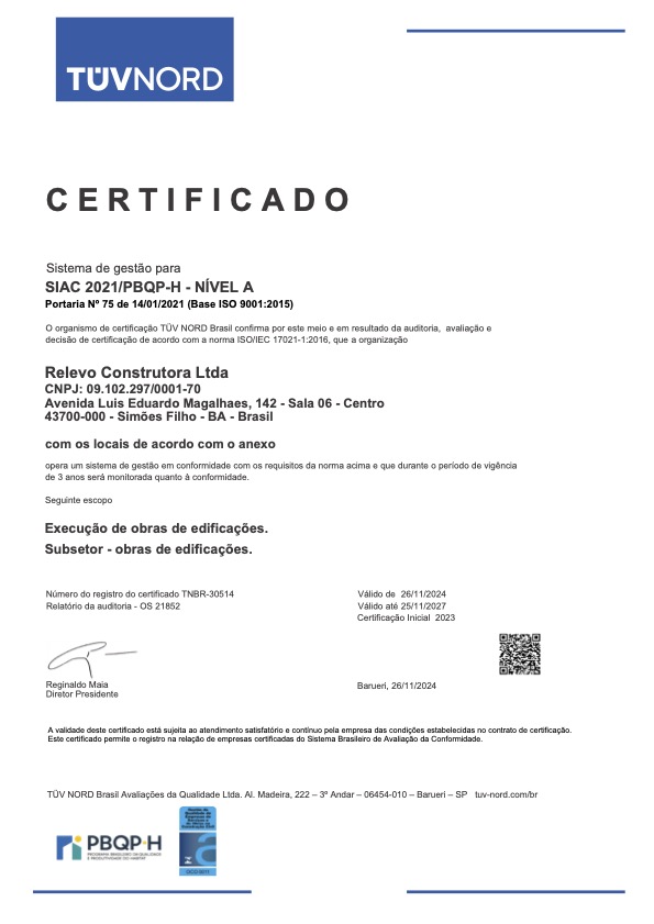 Certificado PBQP-H